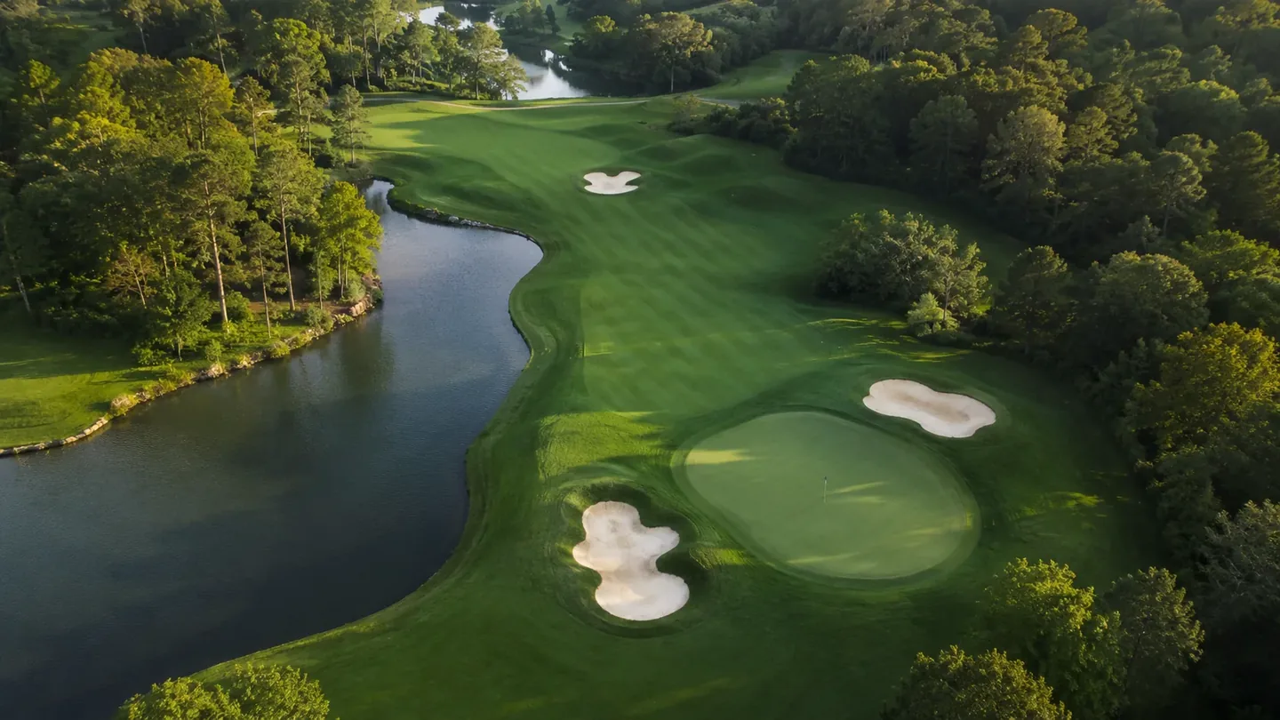 Golf course with bunkers